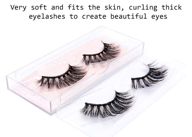 DYSILK Lashes False Eyelashes - Mink Lashes 5 Pairs 6D Faux Eyelash - Wispy Eyelashes Fluffy Strip Lashes Fake Eyelashes Reusable Lash Extension Kit | 15.5mm - Image 2